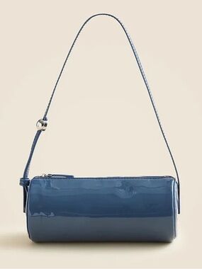 J. Crew Navy Gloss Patent Cylinder Shoulder Bag